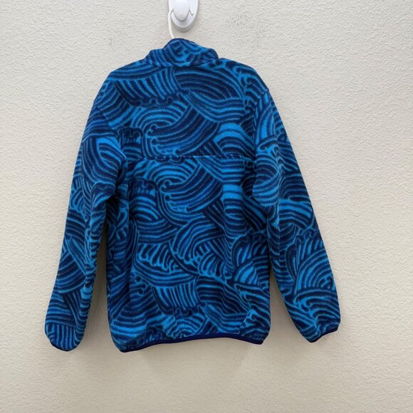 Patagonia Blue Wave Synchilla Snap T Fleece Pullover Sweatshirt Boys Medium 10 - Picture 6 of 6